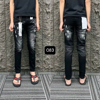 Quần jean nam xanh phối Họa tiết nhiều màu không rách gối chất bò cao cấp co dãn Nhẹ from đẹp