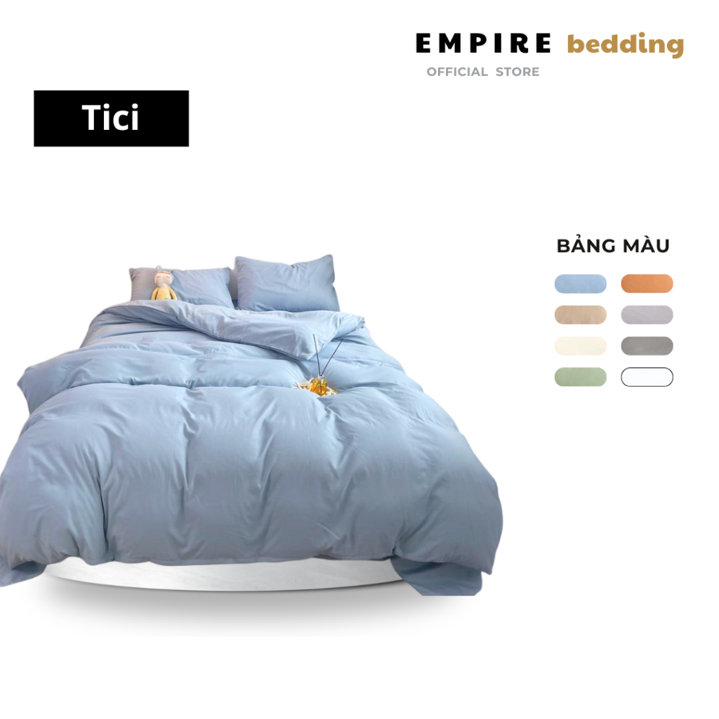 Bộ chăn ga gối cotton tici EMPIRE set 5 món ga trải giường bo chun drap đẹp - EMPIRE Bedding & Decor