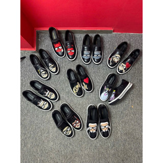 Giày slipon da  DG quỷ đỏ tán đinh - giầy lười da Docle thêu da phong cách trẻ trung năng động [ảnh +video tại monac]