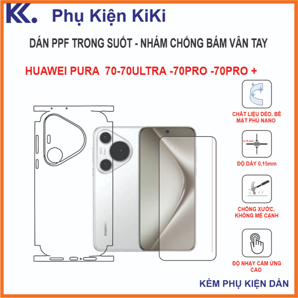 Miếng dán Ppf Huawei pura 70 / pura 70 ultra / pura 70 pro / pura 70 pro + Dán full màn hình , full 