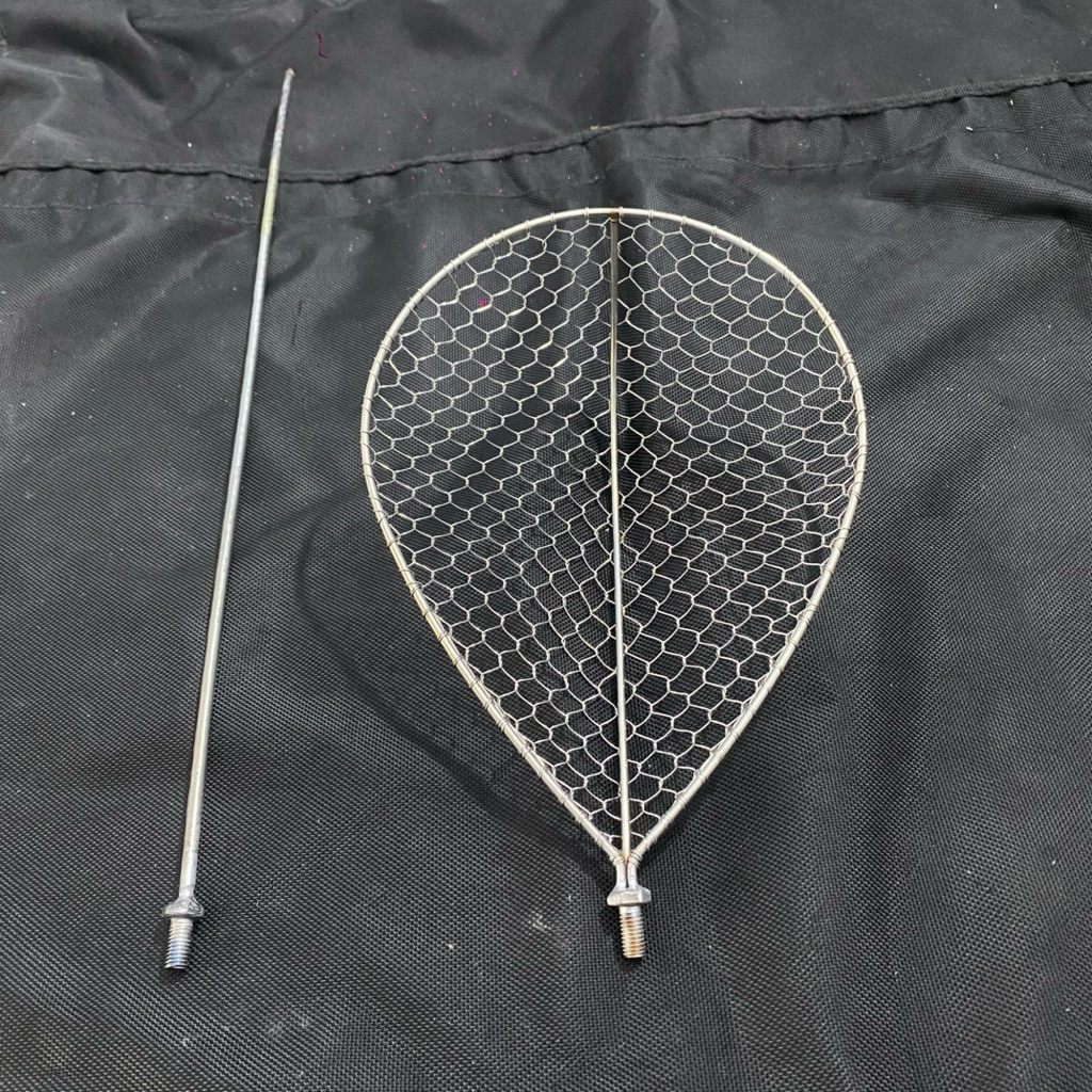 vợt inox kích cá đánh cá ốc ren 8i có đường kính 19x24 chĩa xiên dài 40cm