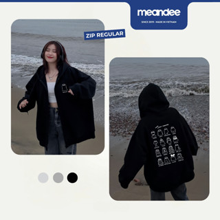 Áo Khoác Hoodie Nam Nữ Meandee Hoodie Zip Nỉ 2 Da, Lót Lông, Bông Dày Form Rộng Màu Đen, Xám Local Brand - KNRG1