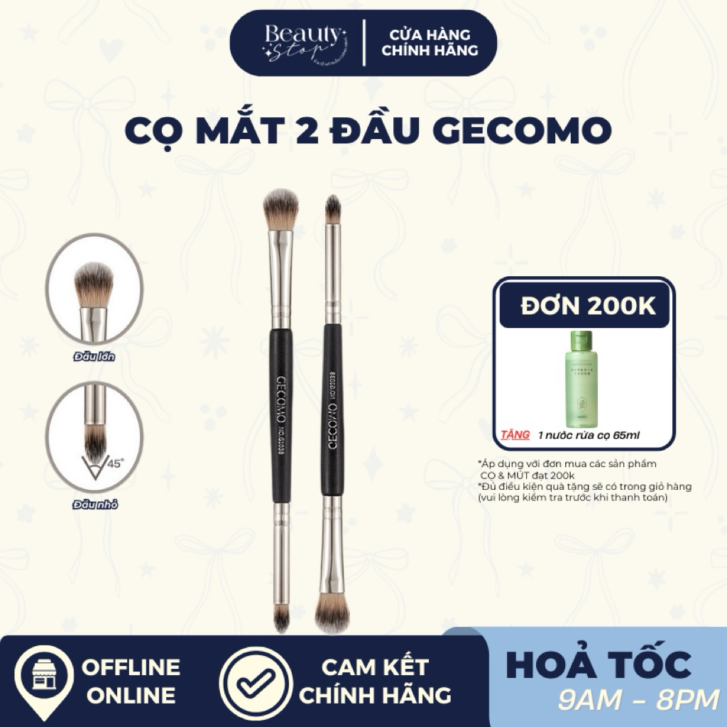 (HOẢ TỐC) Cọ Đánh Phấn Mắt Hai Đầu GECOMO Eyeshadow Brush