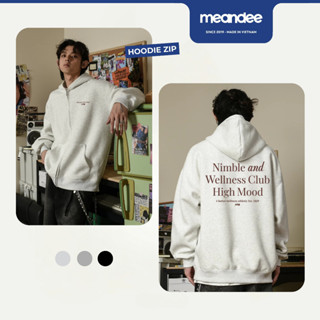 Áo Khoác Hoodie Nam Nữ Meandee Hoodie Zip Nỉ 2 Da, Lót Lông, Bông Dày Form Rộng Màu Đen, Xám Tiêu Local Brand - KNFPA1
