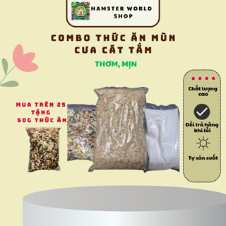  Combo Mùn Cưa + Cát Tắm + Thức Ăn Dinh Dưỡng Cho Chuột Hamster – Tiện Lợi Tiết Kiệm Đầy Đủ Cho Thú Cưng 