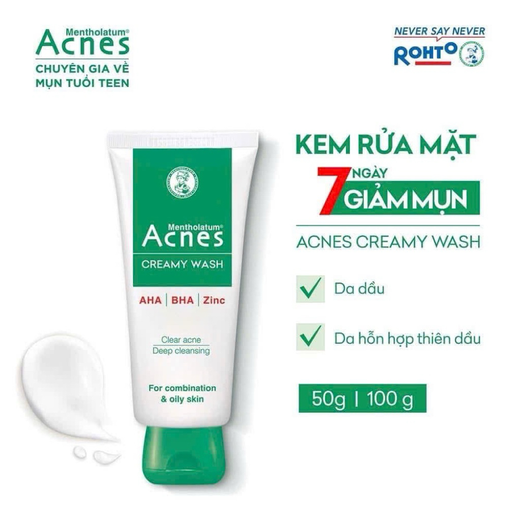 [CHÍNH HÃNG]Acnes Sữa Rửa Mặt Dạng Kem Và Dạng Gel 100g