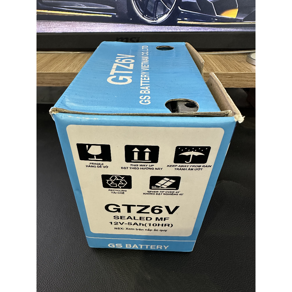 Bình Ắc Quy xe máy GS GTZ6V ( 12V - 5Ah ) dùng cho PCX Vision Lead125, Sh Việt, Winner Air Blade