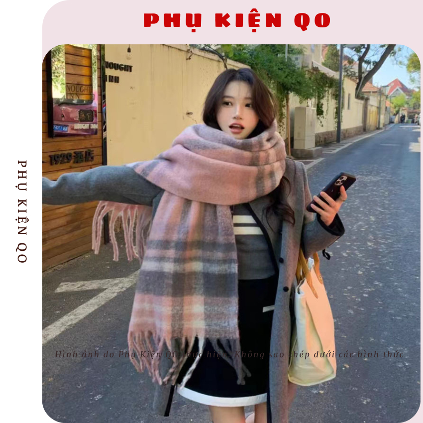 KHĂN CHOÀNG CỔ LEN LÔNG MỊN SIÊU ẤM HỌA TIẾT CARO PHỐI MÀU ĐA DẠNG PHONG CÁCH HÀN QUỐC MÙA ĐÔNG K62D | BigBuy360 - bigbuy360.vn