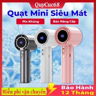 quạt mini cầm tay 100 cấp gió GS9 quạt phản lực di động Turbo 6000mAh màn hình led hiển thị pin, sạc usb, pin tích điện.