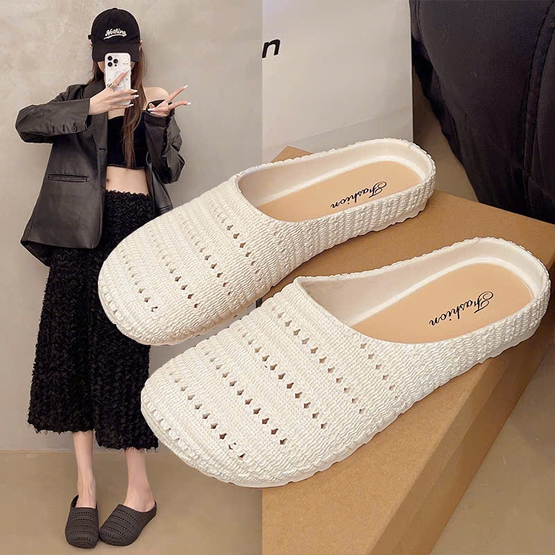 Dép Sục Nữ Đế Bệt Vintage Cao Su Non Êm Mềm Thoáng Khí – Hottrend 2025 TopsneakerJK