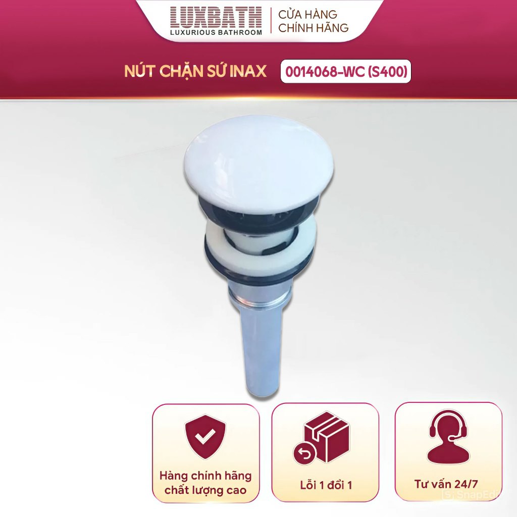 Nút Chặn Sứ Inax 0014068-WC (S400), Phụ Kiện Lavabo Inax Cao Cấp