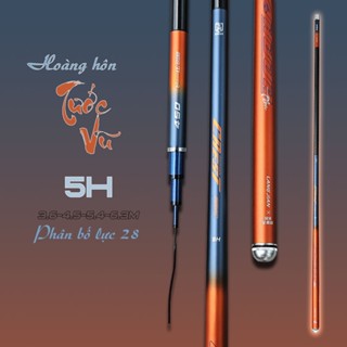  Tặng Ngọn Phụ + BH 1 Năm Cần Câu Tay Hoàng Hôn Tước Vũ 5H | Carbon Cao Cấp Siêu Bền | Cần Câu Đơn Câu Đài Chuyên Nghiệp 