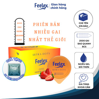  Bao cao su Feelex gân gai nhiều gel bôi trơn - Hộp 10 bcs 