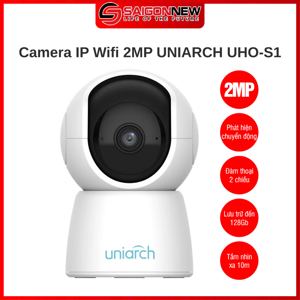 Camera IP Wifi 2MP Uniarch UHO-S2E – Đàm thoại 2 chiều, Hồng ngoại ban đêm, Quan sát từ xa