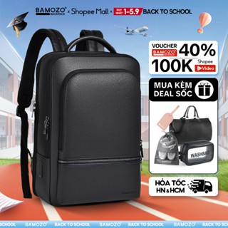 Balo da Bamozo Vestor nam màu đen đựng laptop 16 inch, chống sốc thấm nước, tích hợp cổng sạc tiện dụng _BL07