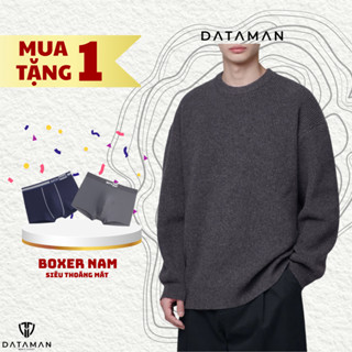 Áo Len Đan FORM SIÊU TO Oversize nam cổ tròn DATAMAN, chất len cực dày dặn