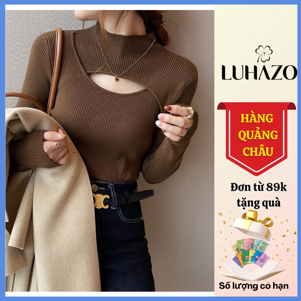 Áo len kiểu nữ LUHAZO tay dài thiết kế mới đẹp phong cách Hàn Quốc M49 G-17