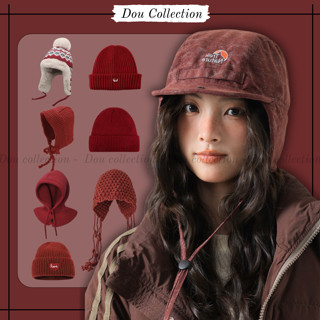  Mũ Len Unisex Nón Len Lót Lông Chùm Đầu Dệt Kim Tone Đỏ Hồng Cá Tính QUÀ TẶNG MERRY CHRISMAS - Mã THNL04 