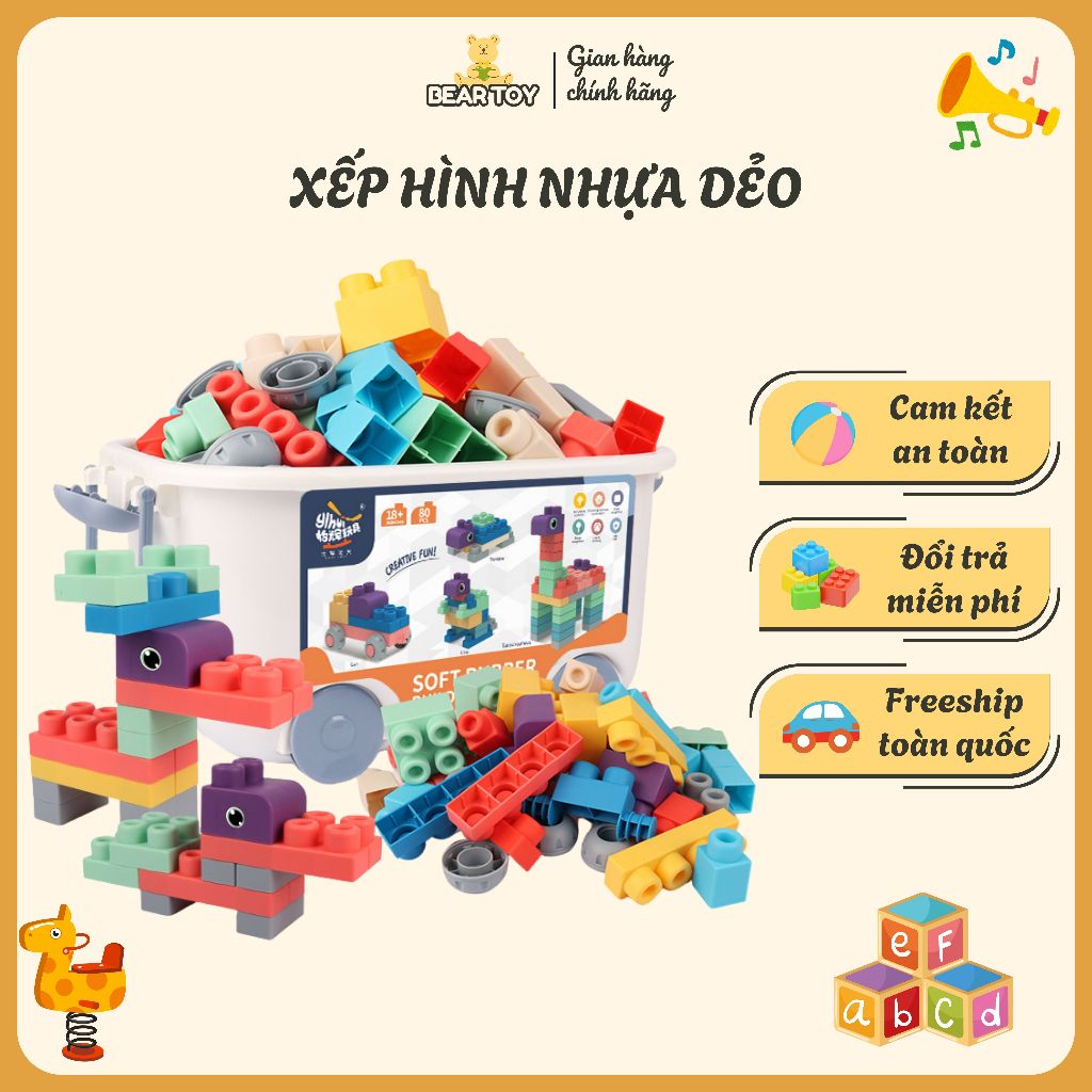 Đồ Chơi Lắp Ghép An Toàn Cho Bé – Nhựa Dẻo Bear Toy Cao Cấp