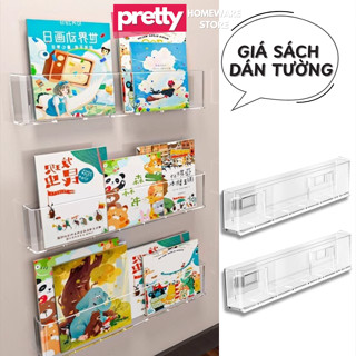 [HÀNG LOẠI 1] Kệ Để Sách Trong Suốt Dán Tường, Giá Đựng Truyện Cho Bé Chất Liệu Nhựa Acrylic
