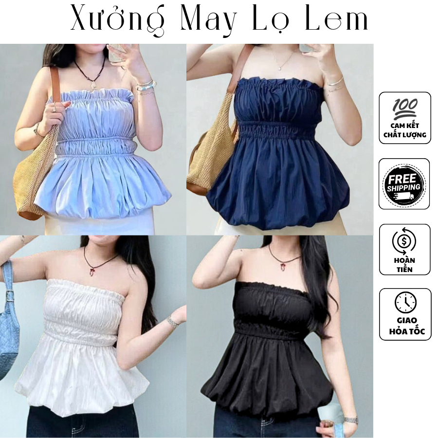 (HỎA TỐC HCM) Áo Ống Bí Nhúng Thun K6284 _XUONGMAYLOLEM