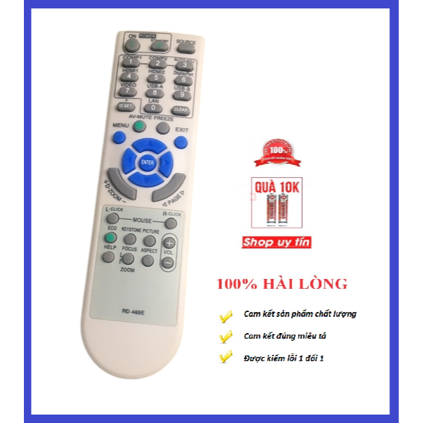 Điều khiển máy chiếu Nec hàng tốt mới 100%