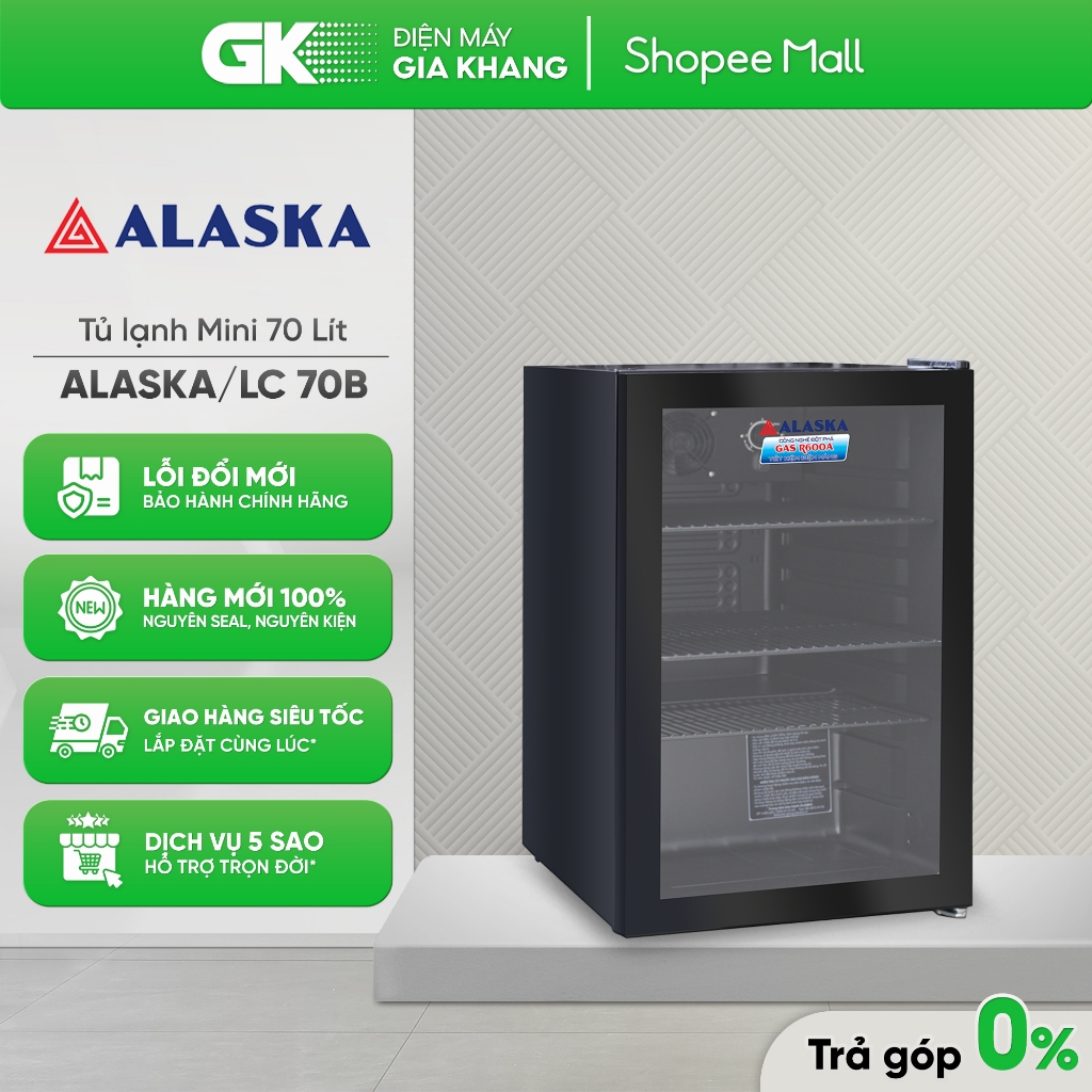 LC 70B -Tủ Mát Mini 70 Lít Alaska LC-70B - Màu Đen [Toàn Quốc]