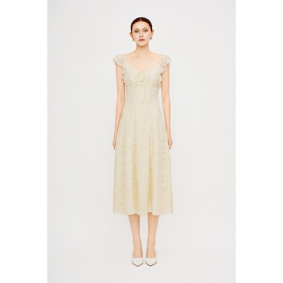 MARC FASHION Đầm Midi Ren Đính Nơ Ngực - FASH051625