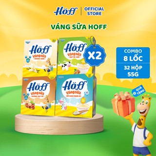 Combo 8 lốc váng sữa hoff 4 vị bổ sung canxi và chất béo tốt cho bé ăn dặm từ 6 tháng (32hộp x 55g)