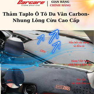  Thảm  Taplo Ô tô Chất Liệu Da Vân Carbon - Nhung Lông Cừu 3 Lớp Chống Trượt Chống Nóng Cao Cấp 