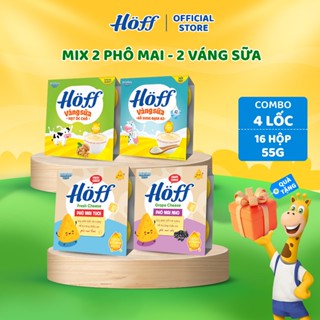 Combo 4 lốc mix phô mai tươi và váng sữa Hoff thơm béo ngọt dịu cho bé (4 lốc - 16 hộp/55g)