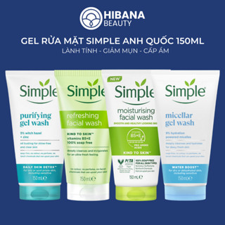  Sữa rửa mặt SIMPLE Kind To Skin Refreshing Purifying và Moisturizing cho mọi loại da 150mL 