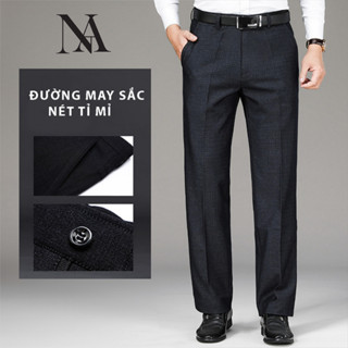 Quần Âu Nam Công Sở Ống Suông MAY NGỌC AN , Quần Tây Nam Trung Niên Vải Cát Cháy Rộng Rãi - QRE