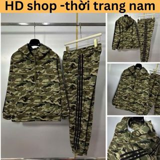 Bộ Nỉ Nam Thêu Logo Phối 3 sọc  Màu Loang Siêu Chất - Bộ Quần Áo Nam Mùa Đông Cao Cấp chất vải ni 2da dầy dặn