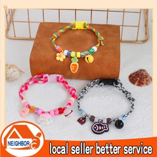 Vòng cổ thú cưng có thể điều chỉnh đầy màu sắc với chuông Vòng cổ chó dệt Màu sắc tương phản Chó con Vòng cổ mèo Phụ kiệ