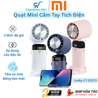 Quạt Tích Điện Nén Đá Lạnh Xiaomi Youpin Losky LT-S3213 Pin Trâu 3600mAh Có Đế Giữ Điện Thoại