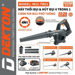 Máy thổi hút bụi pin DEKTON M21-TB01, 7 Tốc độ, 4 Chức năng 18000rpm