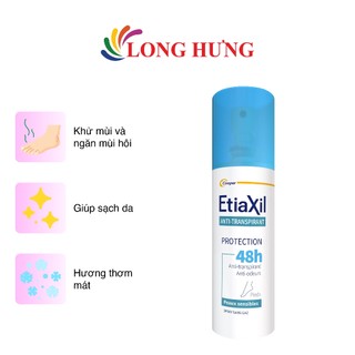 Xịt khử mùi hôi chân EtiaXil Anti Transpirant Protection 48h (100ml)