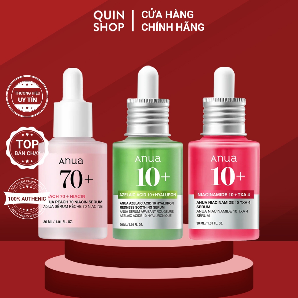  Tinh Chất Dưỡng Sáng Làm Dịu Anua Peach 70% Niacin Niacinamide 5 TXA  Azelaic Acid 10+ Retinol 0.3 Serum 