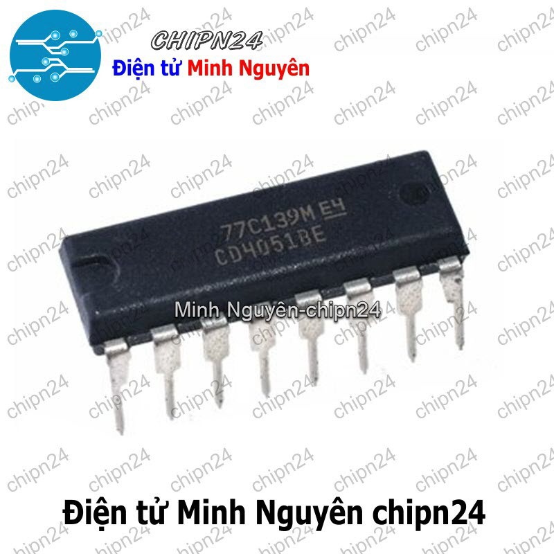 [3 con] (DIP) IC CD4051 DIP-16 (CD4051BE) (IC đa hợp và giải đa hợp 8 kênh tương tự)
