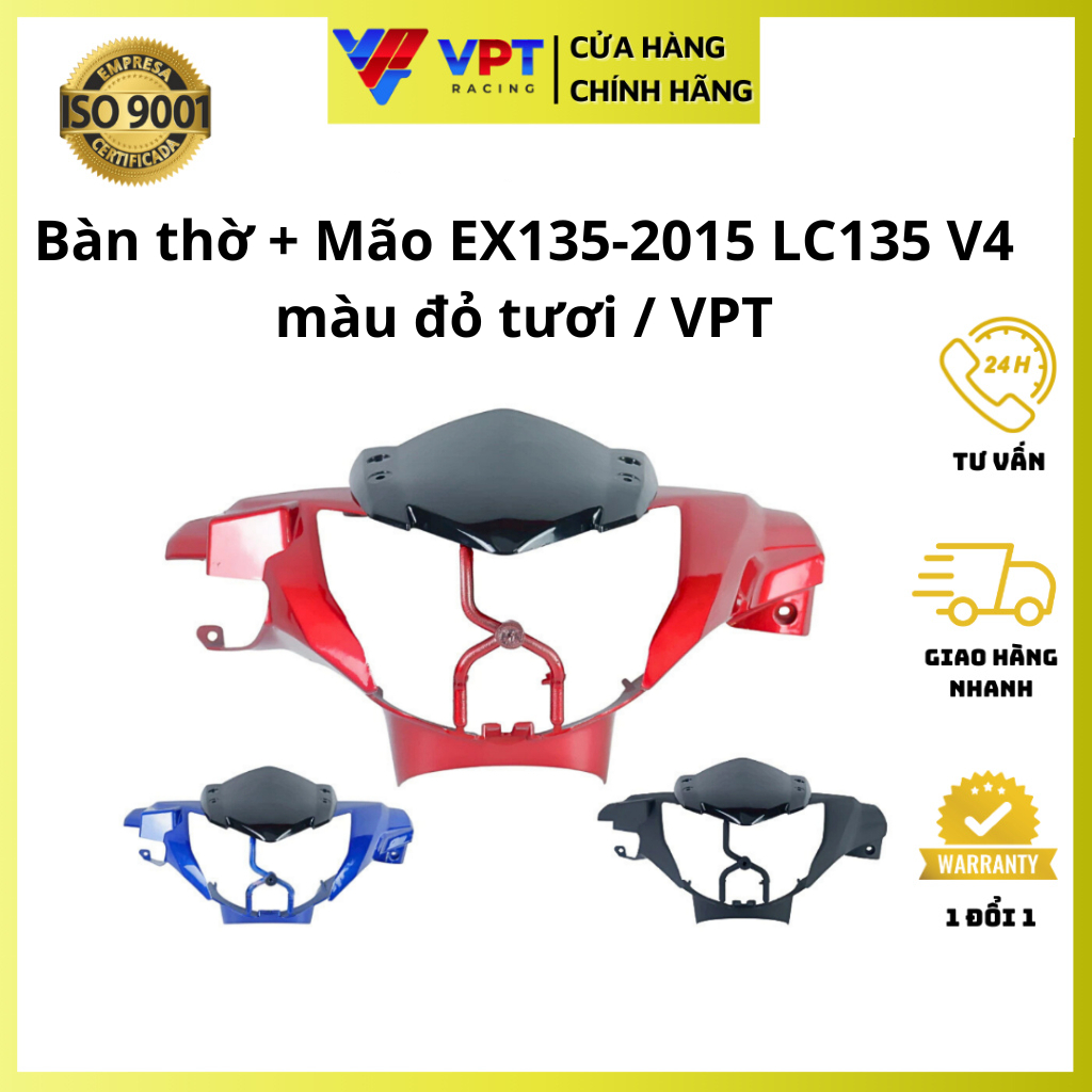 Bàn thờ [Mão] Ex135-2015 | Ốp đầu đèn LC135 V4 đỏ chính hãng 55D