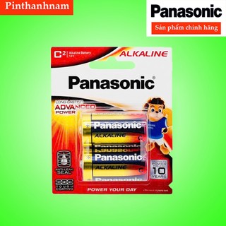  Pin Trung Panasonic alkaline LR14 Cao Cấp Vỉ 2 Viên Hàng Chính Hãng 