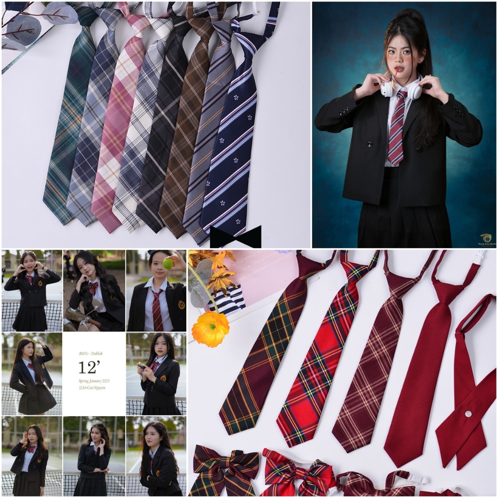 Cà vạt thắt sẵn 33cm, cà vạt học sinh, cà vạt đồng phục, cà vạt kỷ yếu, cà vạt Jk, cà vạt kỷ yếu hot