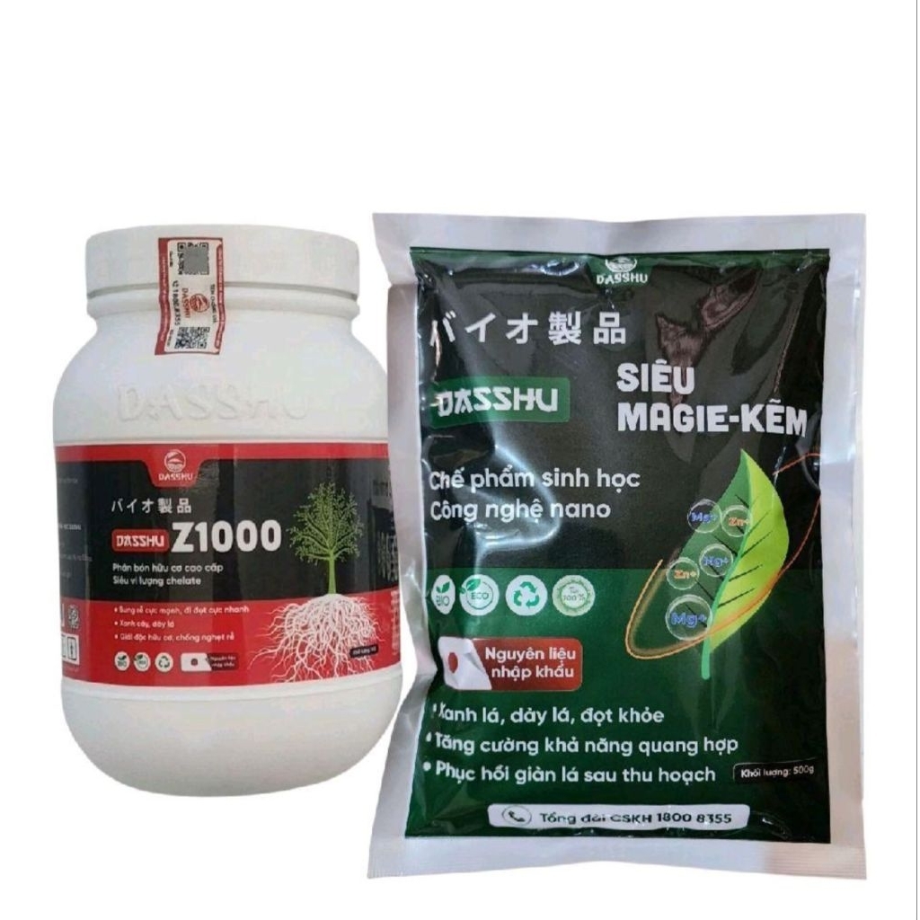 [Chính hãng] Combo Dasshu Z1000+ Dasshu Siêu Magie-kẽm  500g, siêu kích rễ, đi đọt nhanh, xanh cây d