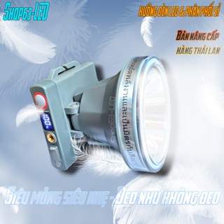 Đèn đội đầu pin mỏng, bản nâng cấp chip laser hàng thái (dung lượng tăng lên 6000mAh, kèm hộp nhựa dây đeo, cáp sạc)