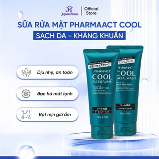 Sữa rửa mặt KUMANO Pharmaact Cool Nhật Bản cho nam 130g làm sạch da loại bỏ bã nhờ dầu thừa | 7625