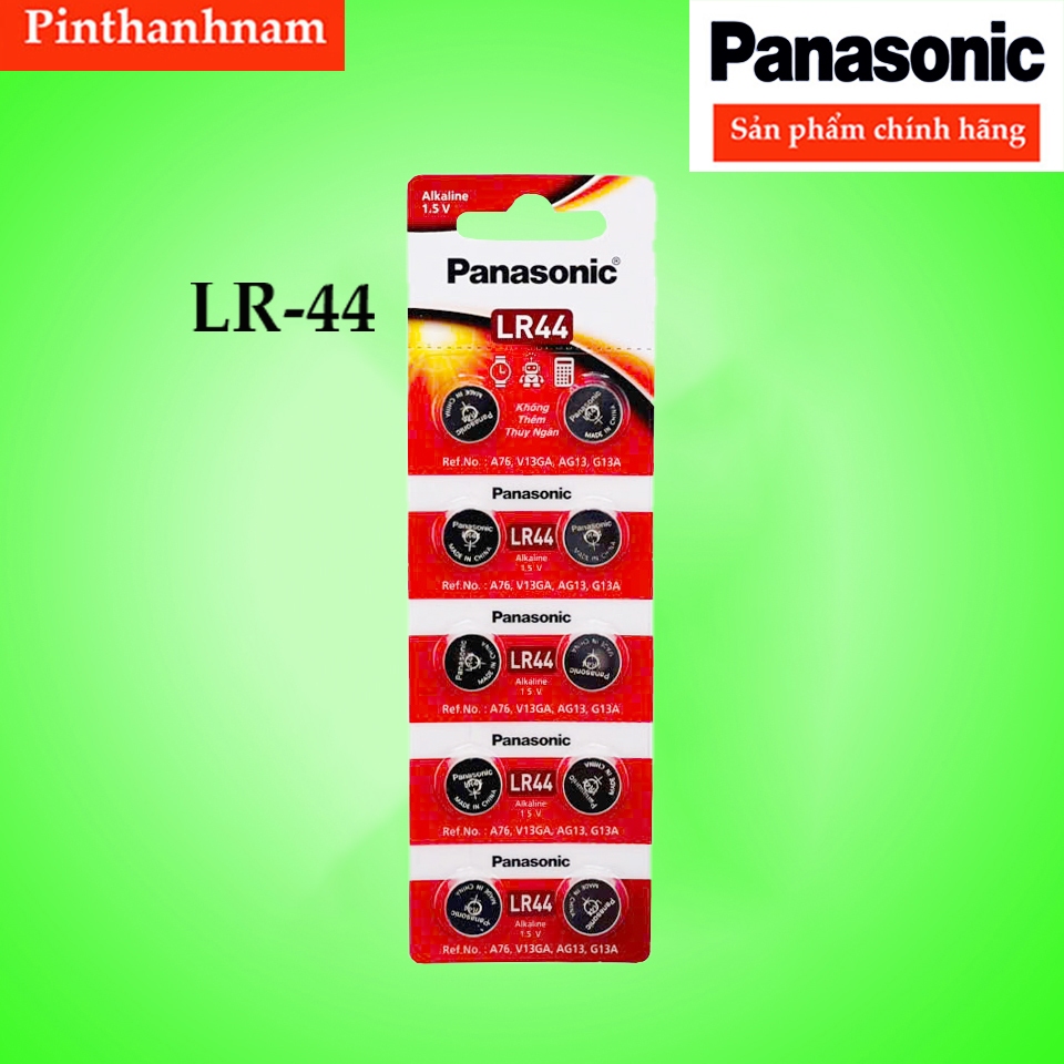 Pin LR44 Panasonic AG13 A76 Vỉ 10 Viên Chính Hãng Thay Máy Tính Casio