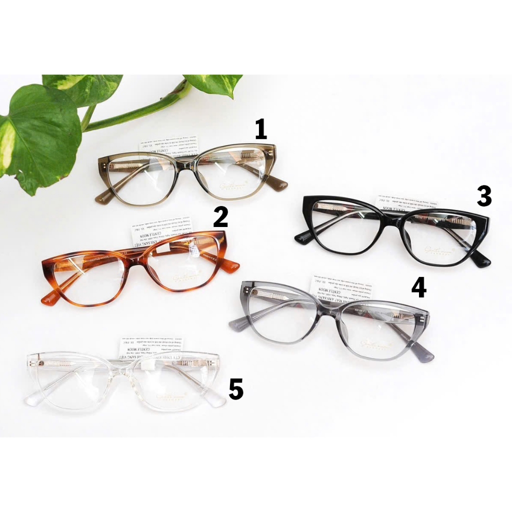 Gọng kính cận Moon acetate chính hãng | Gọng kim loại bền đẹp, tem chống giả