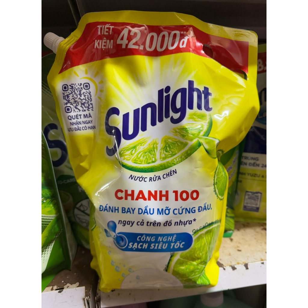 SUNLIGHT Nước Rửa Chén Chanh Túi Mới 3,1kg