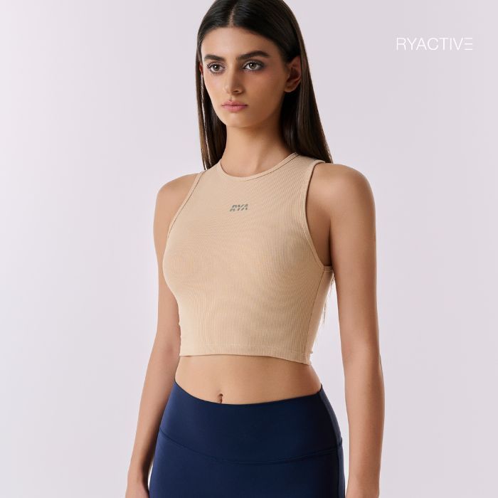 Áo thun ba lỗ RYACTIVE - CASUAL CROPPED TANK Màu Nude